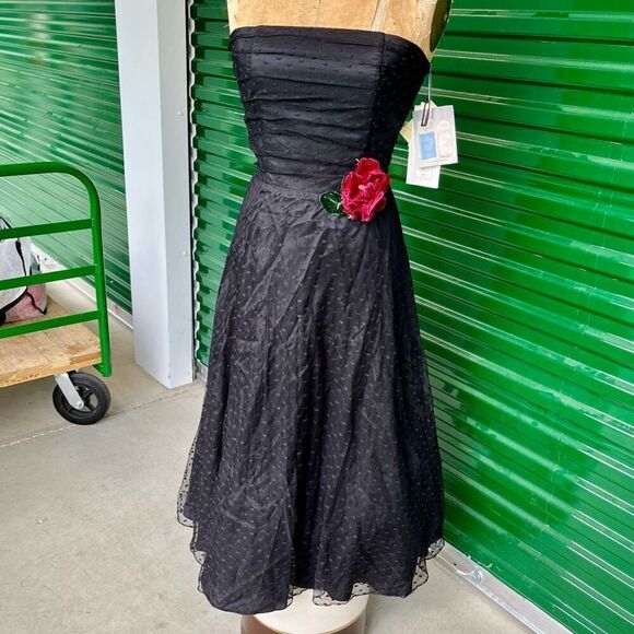 NWT Y2K Scott McClintock Strapless Black A-Line Fot and Flare Formal Dress - SZ - Picture 9 of 9